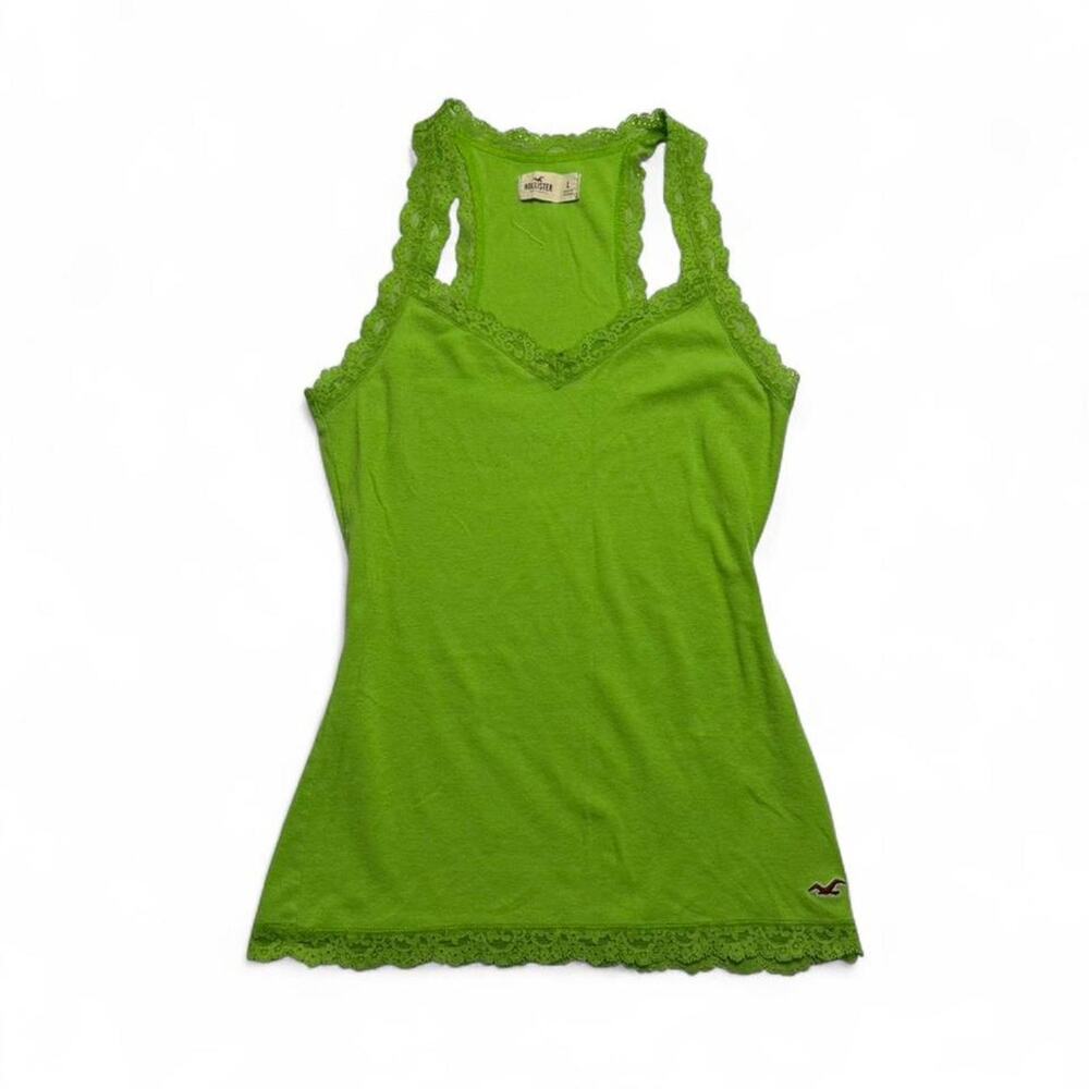 Vintage Hollister Y2K Early 2000s Lace Cotton Tank Top women’s size large cali
